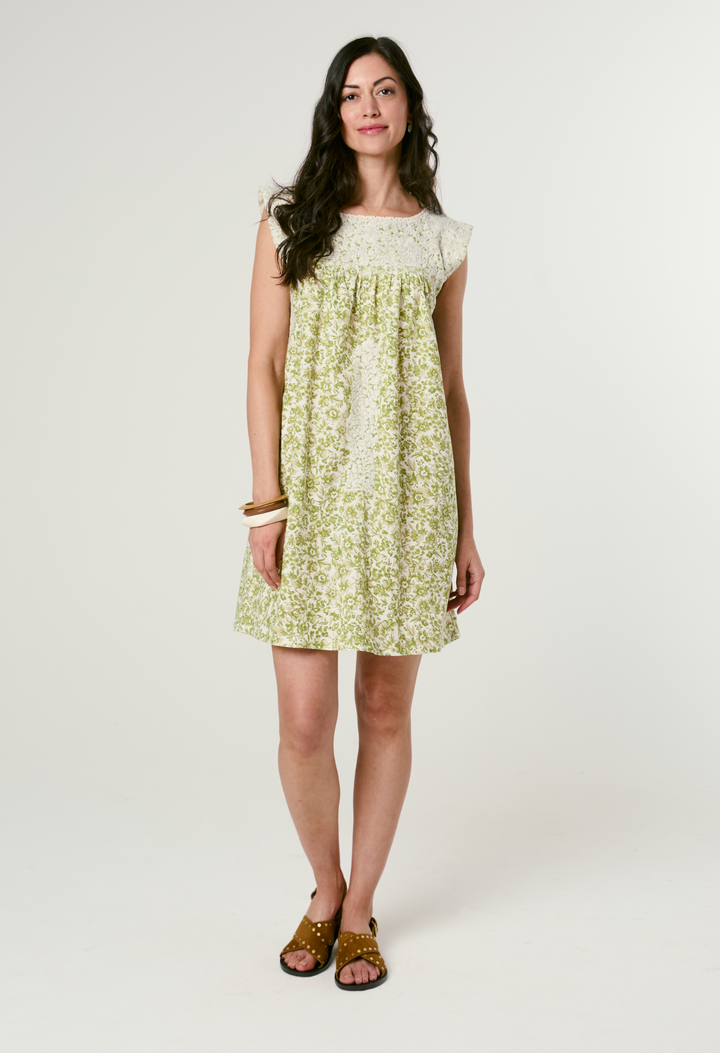 Verde Floral Short Dress
