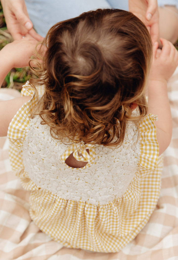 Lolita Girls Dress Childrens Lolita Yellow Gingham Girl's Dress Lolita Yellow Gingham Girl's Dress