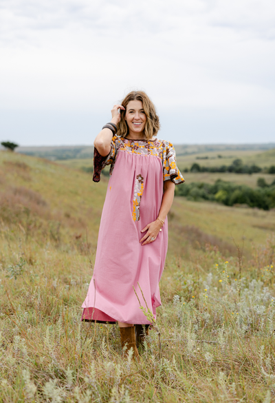 Julieta Rosa Claro Midi Dress