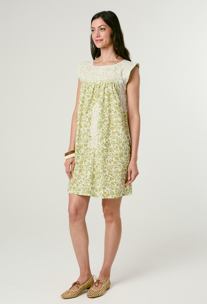 Verde Floral Short Dress