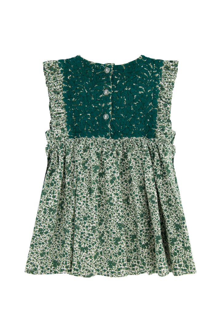 Ines Floral Verde Girl's Dress
