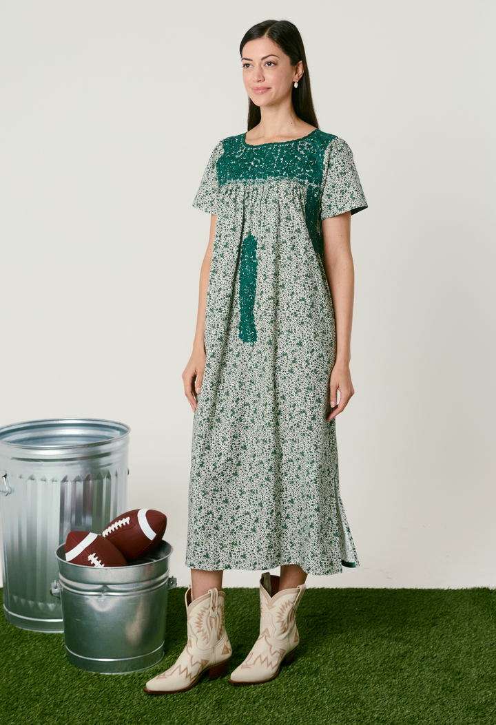 Liliana Floral Verde Midi Dress