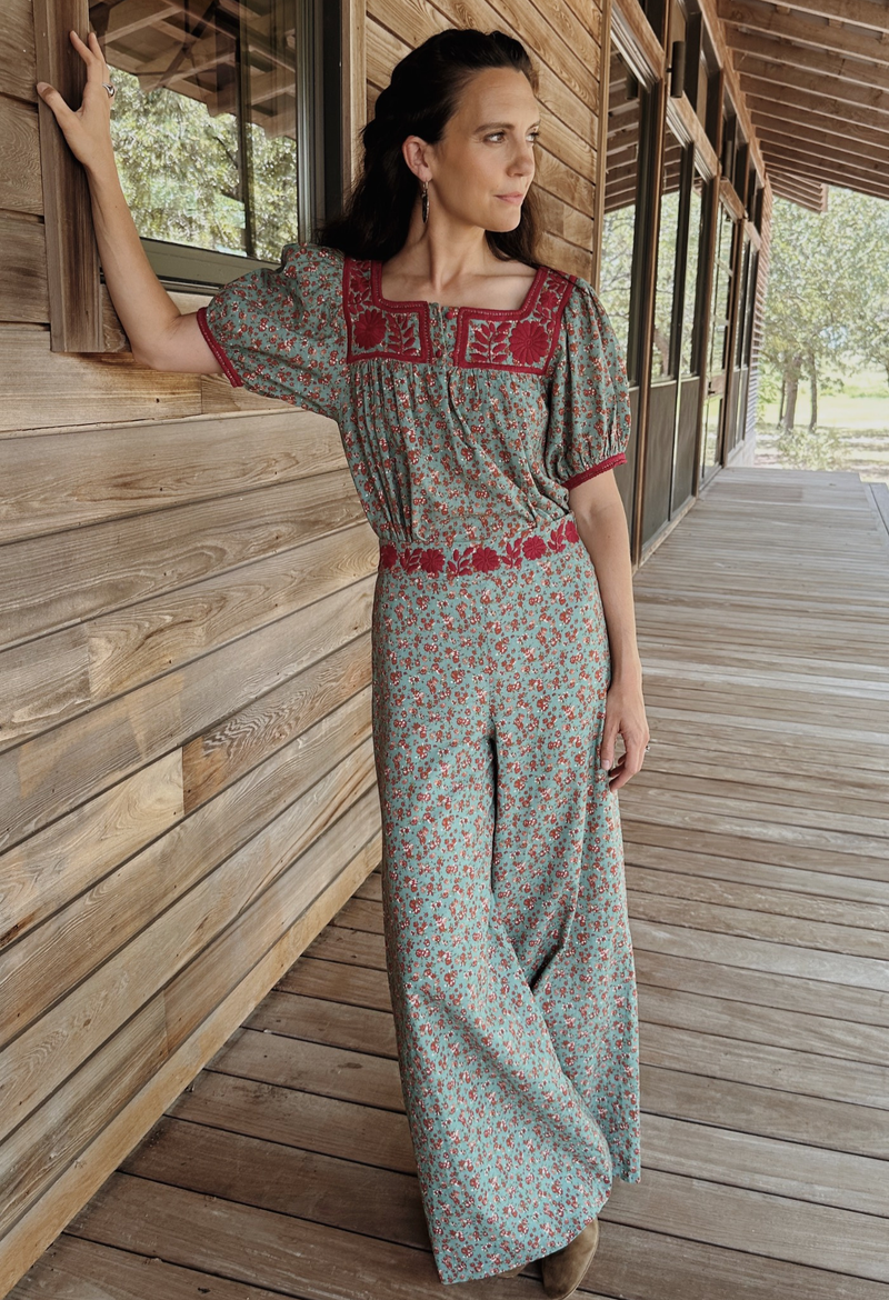 Clara Verde Floral Pant