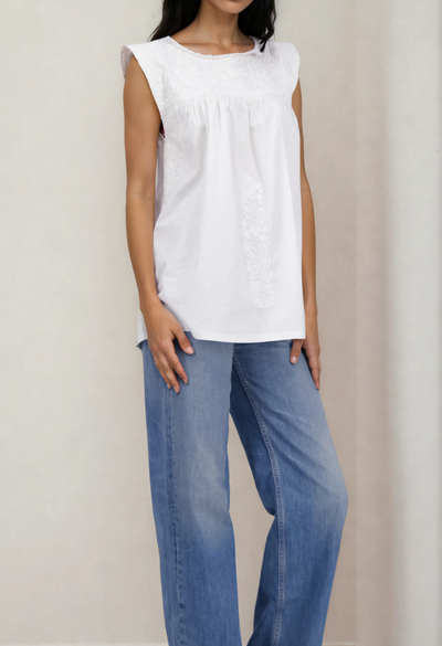 Flores Blouse Blouse Flores Classic White Blouse Flores Classic White Blouse | Mi Golondrina