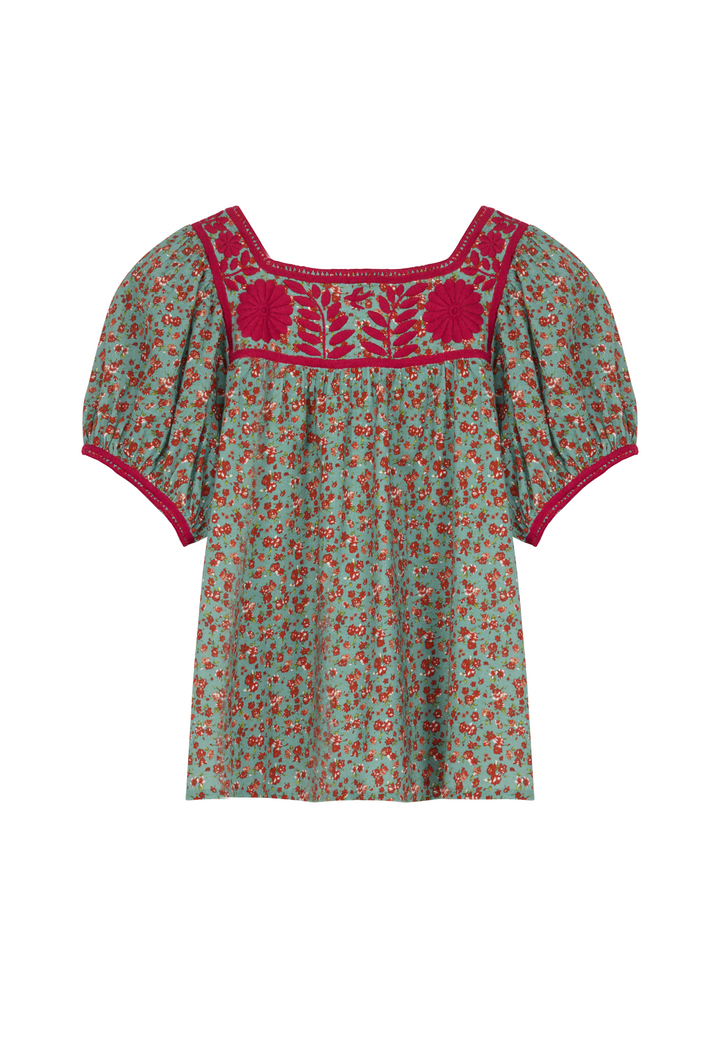 Maria Verde Floral Blouse