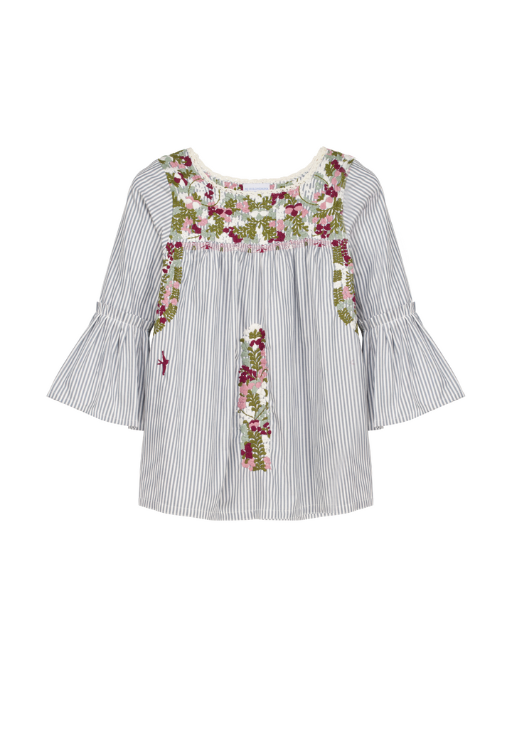 Leona Gris Rayas Blouse