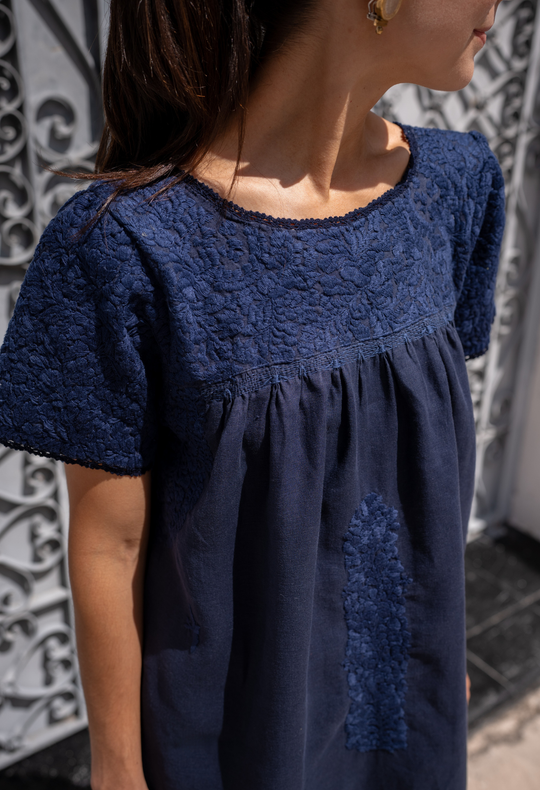 Liliana Azul Marino Short Dress