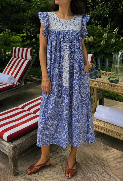 Soledad Midi Dress Dress Soledad Blue Floral Midi Dress Soledad Blue Floral Midi Dress