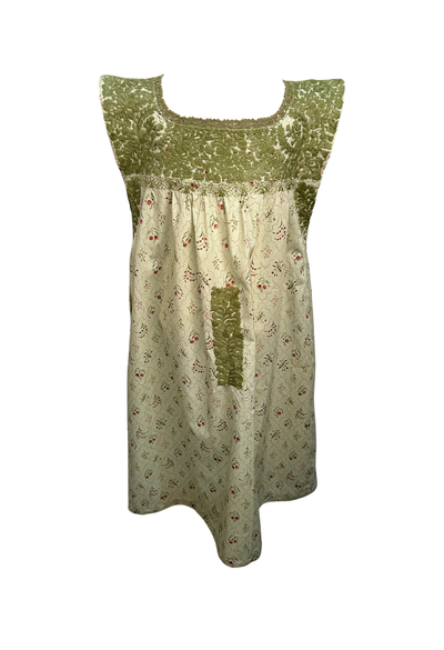 Florecita Green Floral Girl's Dress