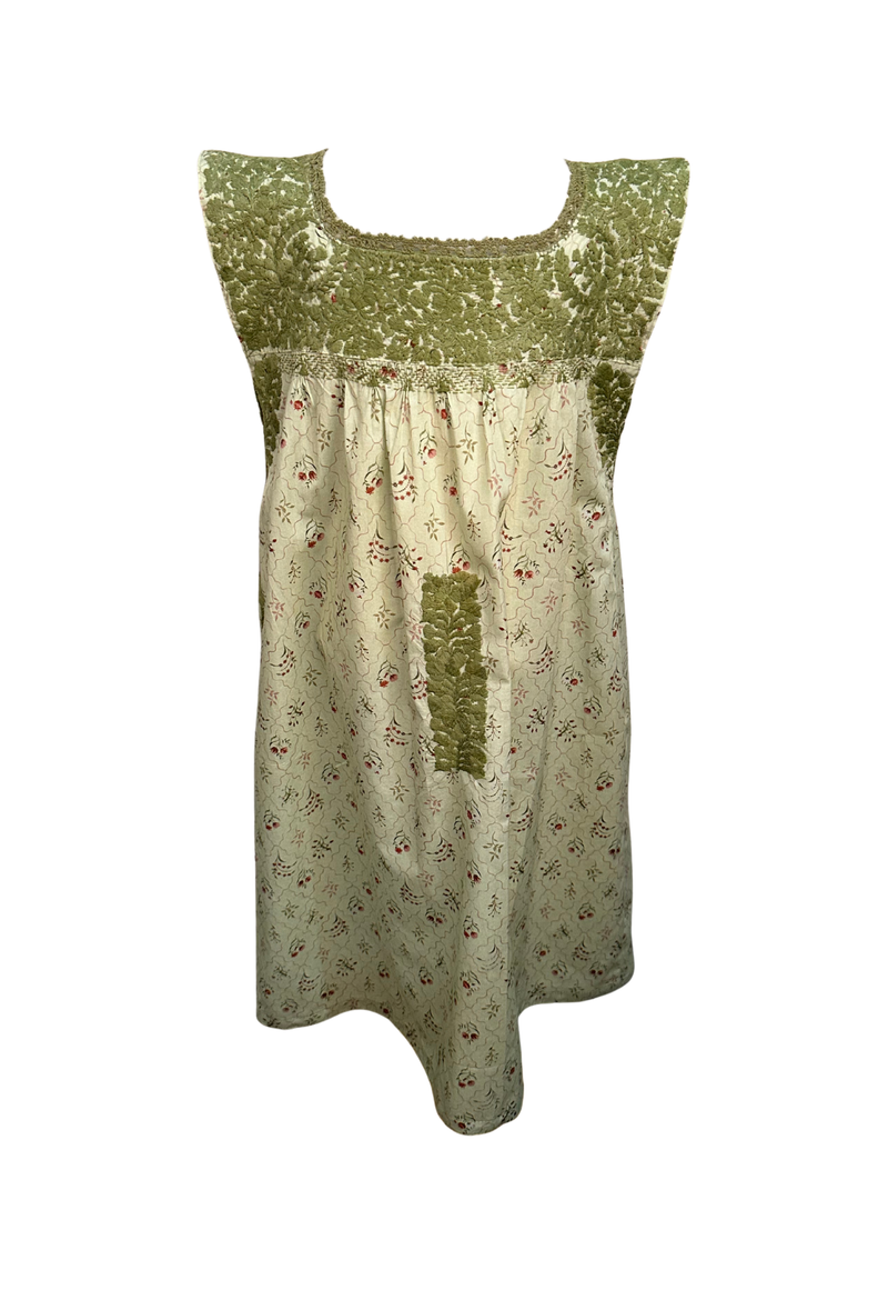 Florecita Green Floral Girl's Dress