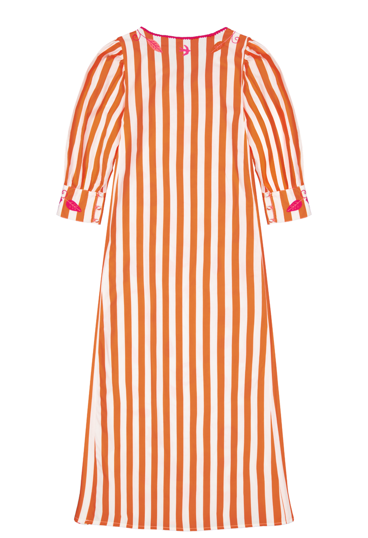 Adela Long Dress Dress Adela Orange Stripe Midi Dress Adela Orange Stripe Midi Dress