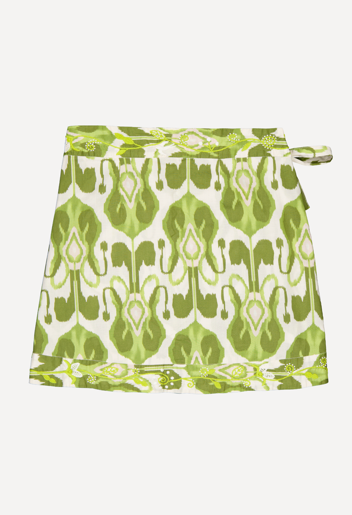 Amaya Short Wrap Skirt Skirt Amaya Green Fiesta Print Short Skirt Amaya Green Fiesta Print Short Skirt