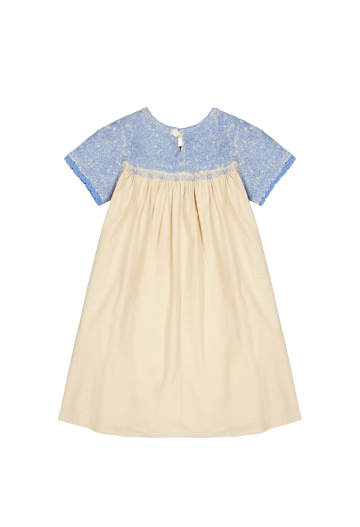 Victoria Girls Dress Childrens Victoria Beige and Blue Girl's Dress Victoria Beige and Blue Girl's Dress