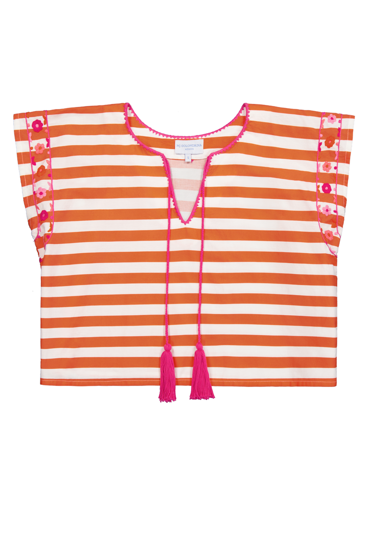 Montse Blouse Blouse Montse Orange Wide Stripe Blouse Montse Orange Wide Stripe Blouse