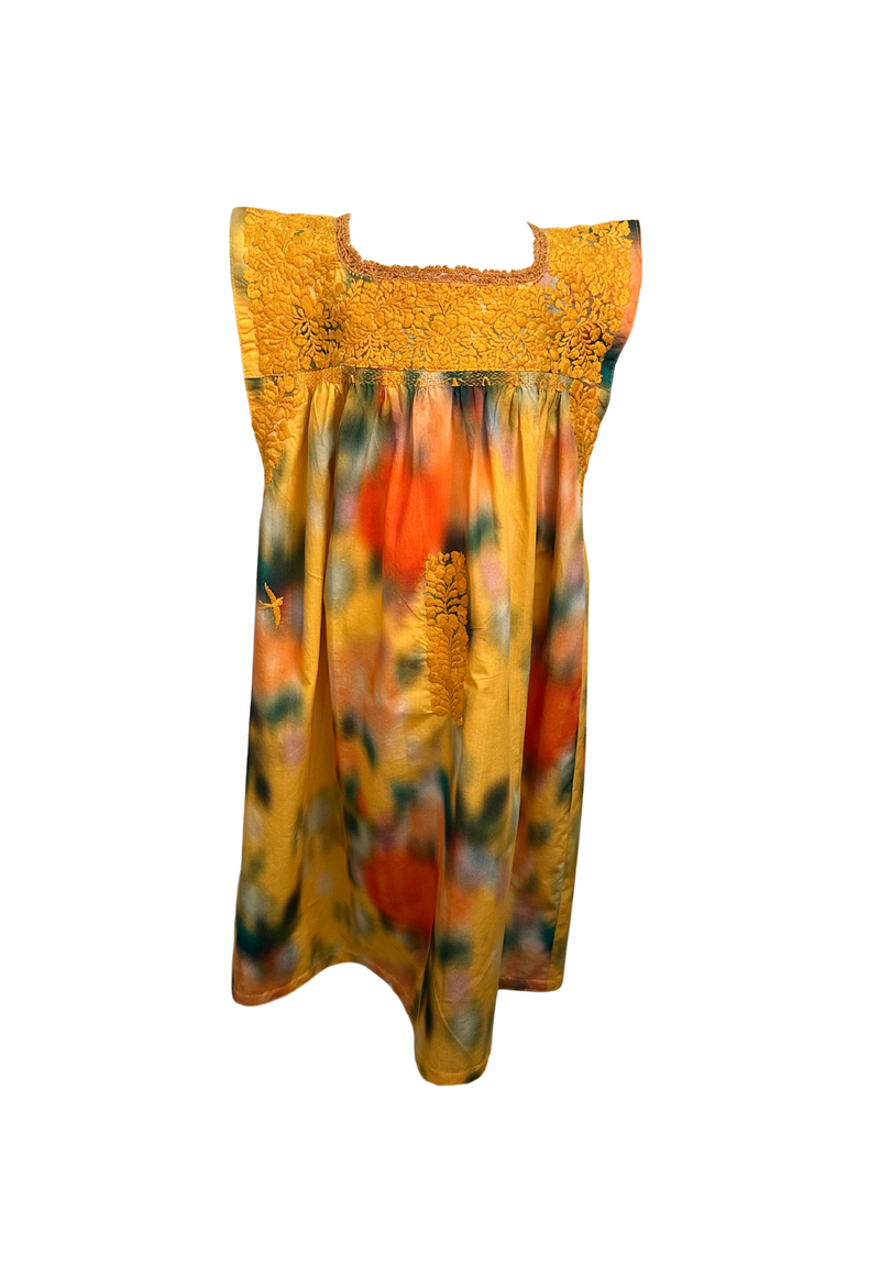 Florecita Yellow Tie Dye Girl's Dress