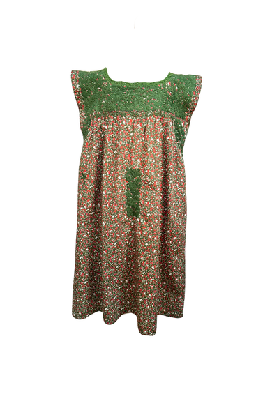 Florecita Green Floral Holiday Girl's Dress