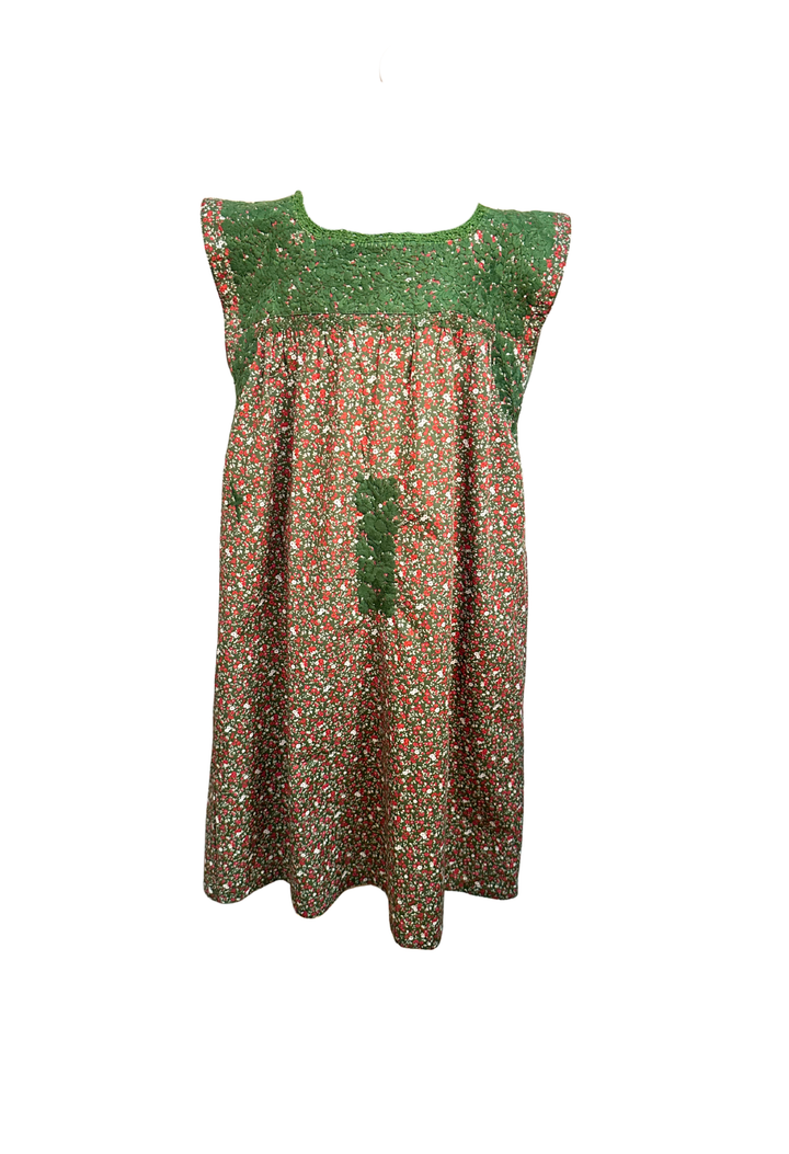 Florecita Green Floral Holiday Girl's Dress