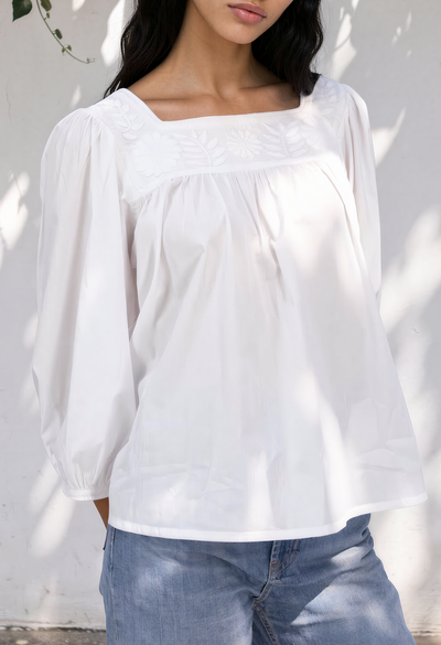 Marta Blouse Blouse Marta White Blouse Marta Rosa Blouse | Mi Golondrina