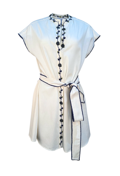 Valeria Blanca y Azul Short Dress