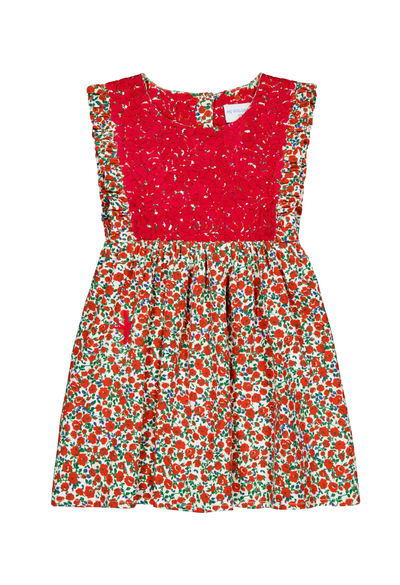 Ines Girls Dress Childrens Ines Red Floral Girl's Dress Ines Red Floral Girl's Dress | Mi Golondrina