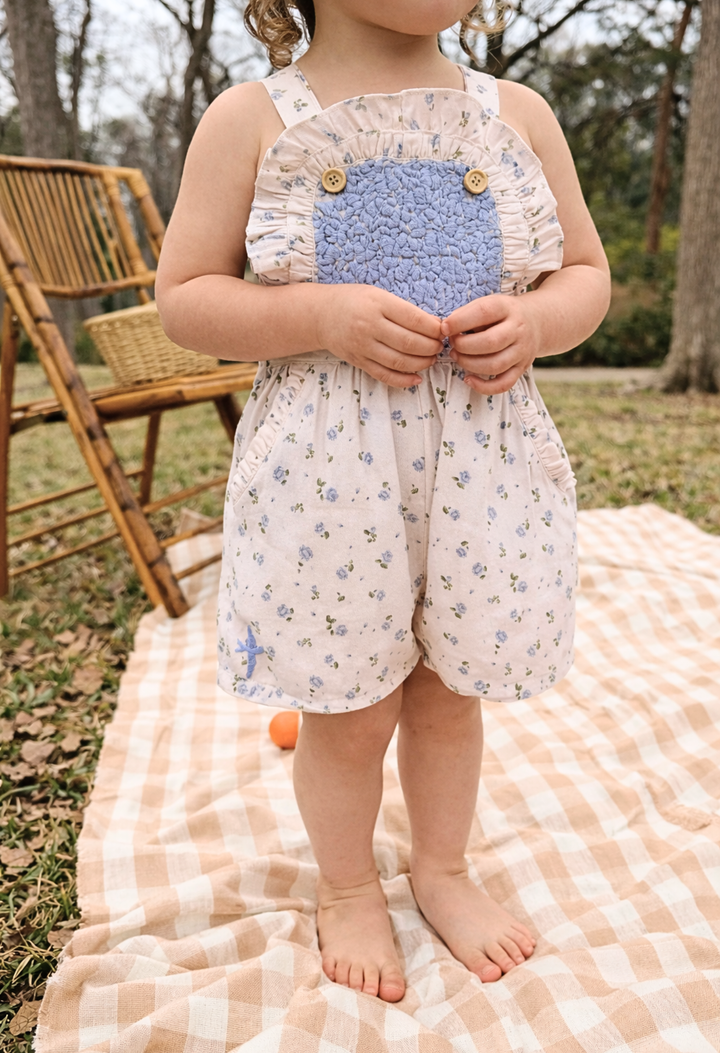 Lula Jumper Childrens Lula Periwinkle Floral Girl Short Jumper Lula Periwinkle Floral Girl Short Jumper