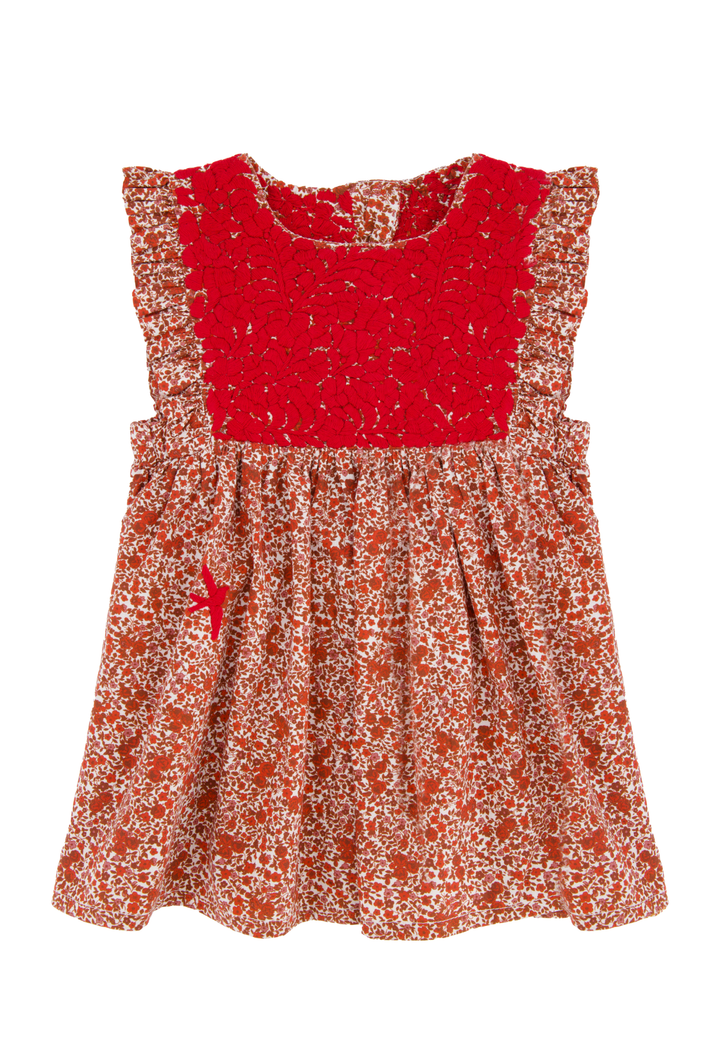 Ines Floral Rojo Girl's Dress