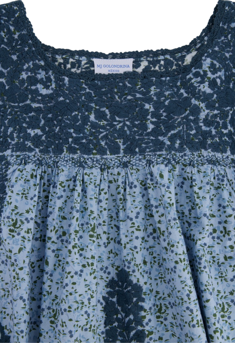 Leona Azul Floral Midi Dress