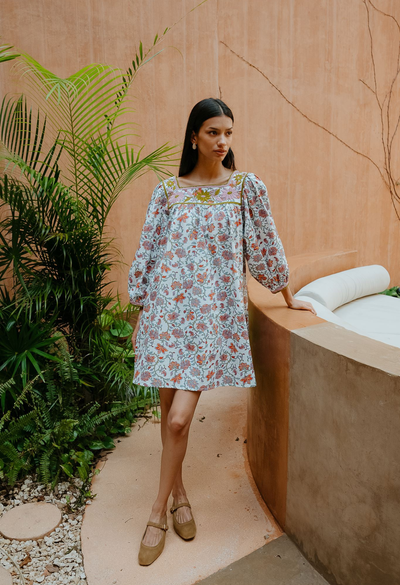 Marta Short Dress Dress Marta Paisley Garden Floral Short Dress Marta Paisley Garden Floral Short Dress