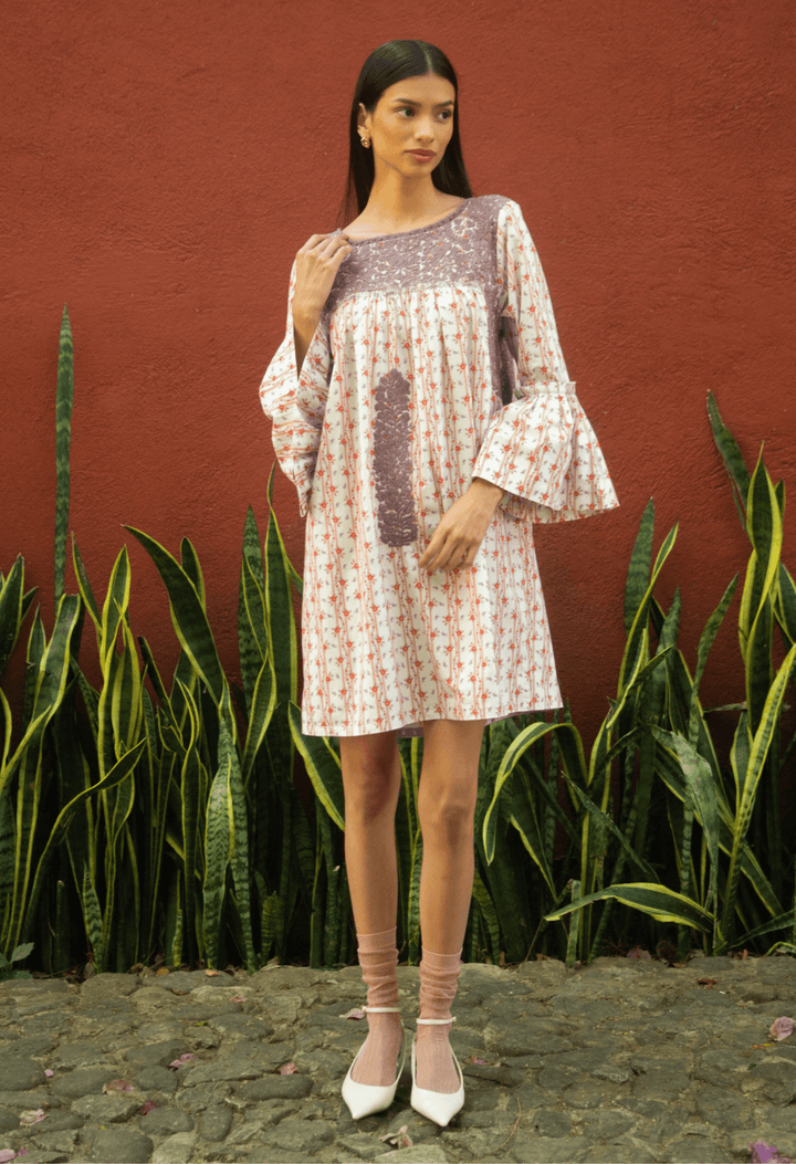 Leona Red Floral Short Dress