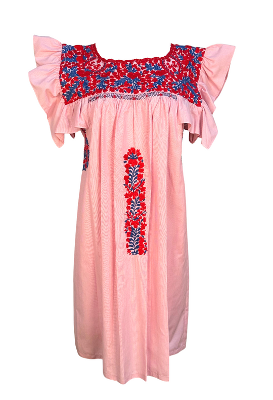 Soledad Rayas Rosas y Azul Short Dress