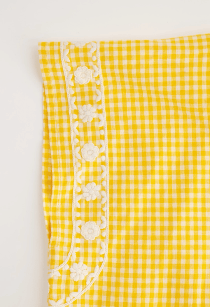 Montse Blouse Blouse Montse Yellow Gingham Blouse Montse Yellow Gingham Blouse