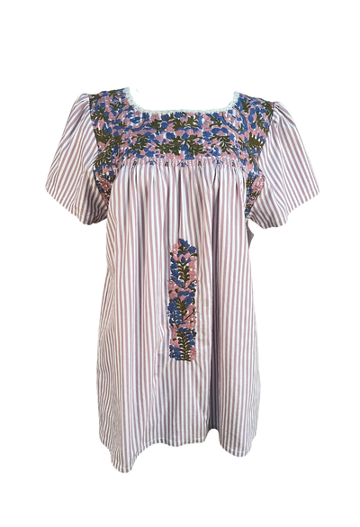 Liliana Pink Striped Short Dress