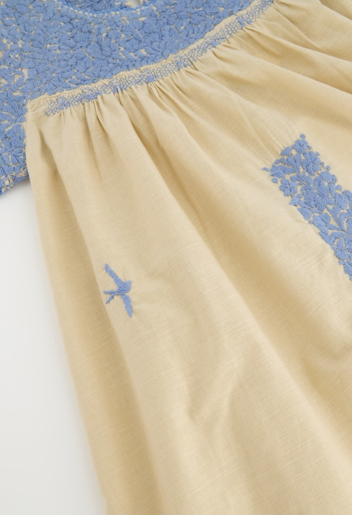 Victoria Girls Dress Childrens Victoria Beige and Blue Girl's Dress Victoria Beige and Blue Girl's Dress