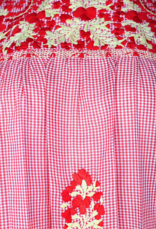 Soledad Gingham Rojo y Amarillo