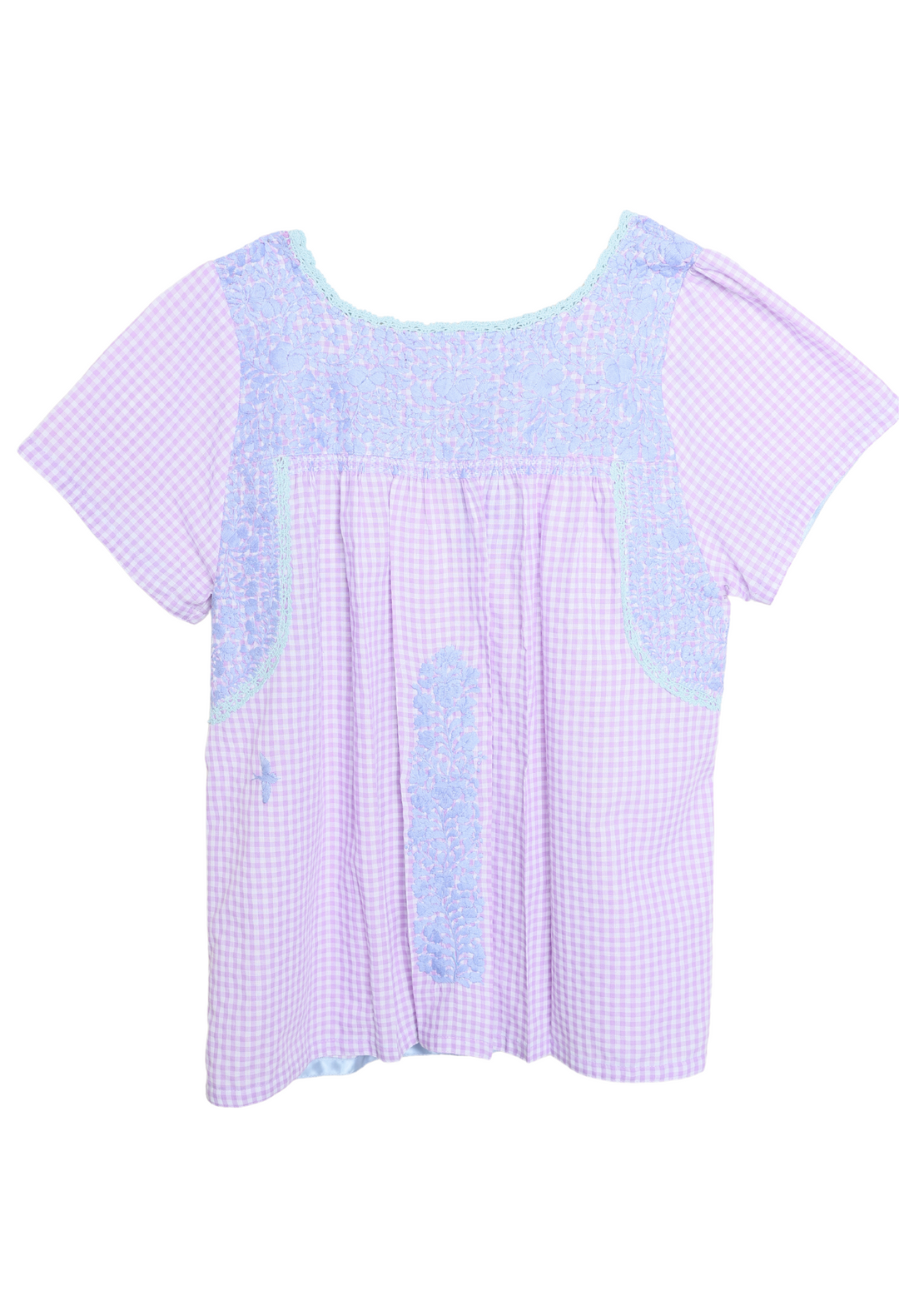 Liliana Gingham Morado y Azul