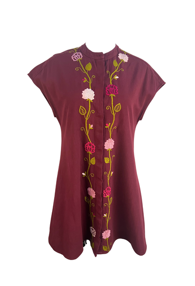 Valeria Maroon Short Dress