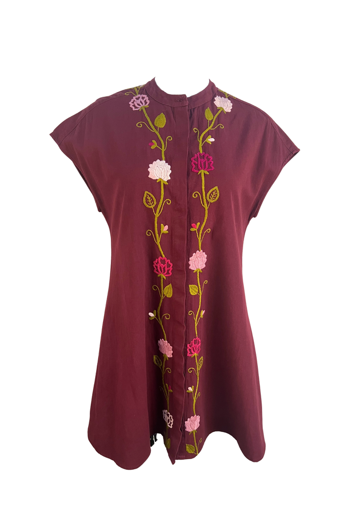 Valeria Maroon Short Dress