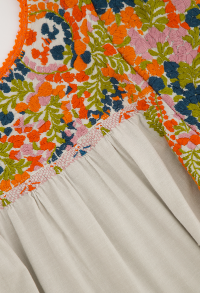Liliana Midi Dress Dress Liliana Wildflower Meadow Embroidered Sleeve Midi Dress Liliana Wildflower Meadow Embroidered Sleeve Midi Dress