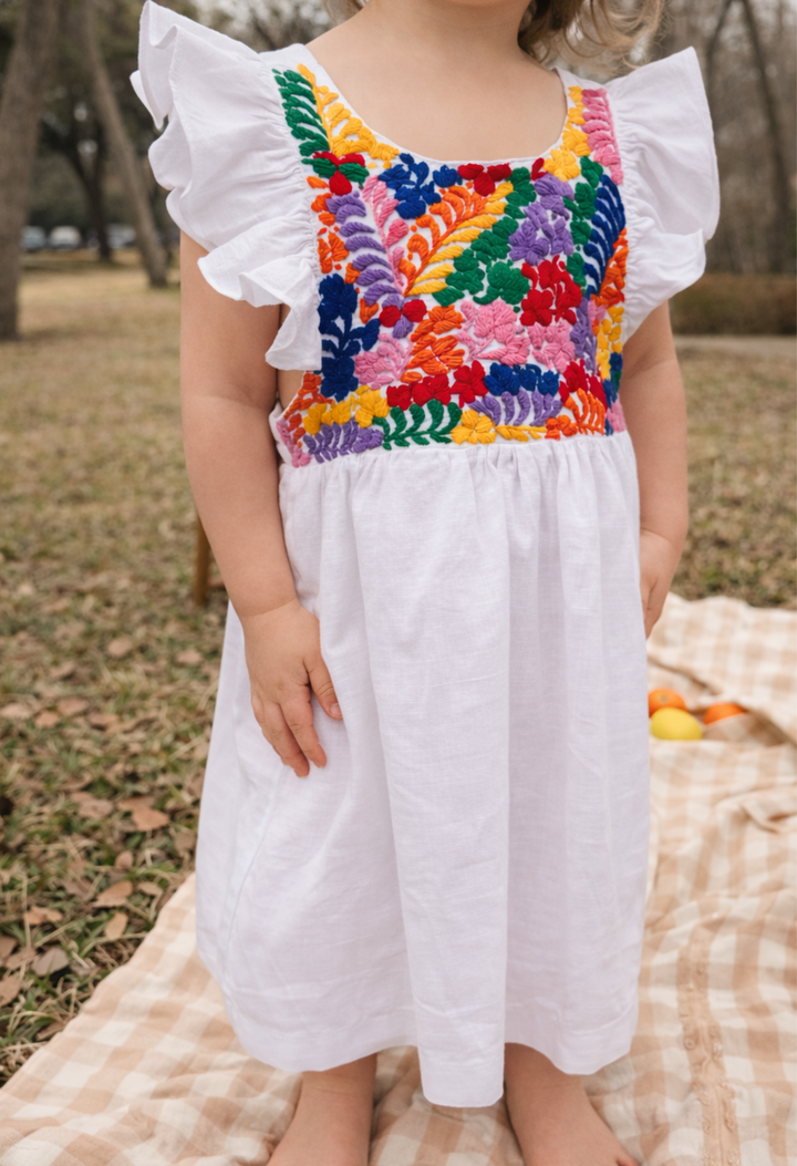 Maya Girl Dress Childrens Maya White Fiesta Girl's Ruffle Dress Maya White Fiesta Girl's Ruffle Dress