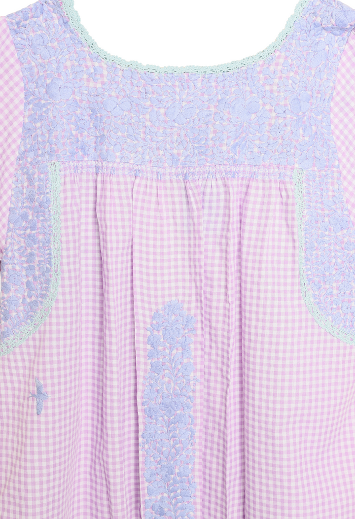 Liliana Gingham Morado y Azul