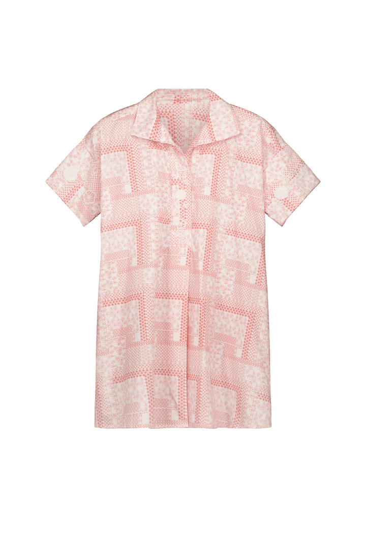 Emilia Short Dress Dress Emilia Coral Block Print Short Dress Emilia Coral Block Print Short Dress