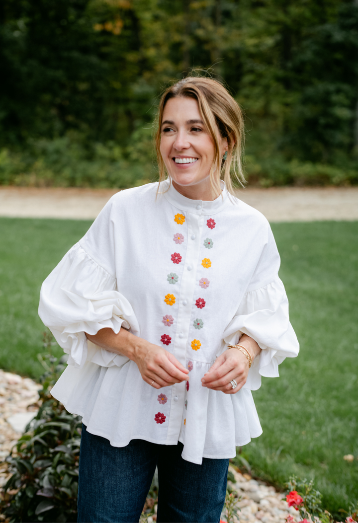 Francisca Blanca y Multicolor Blouse