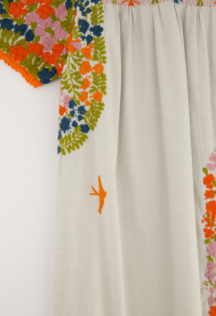Liliana Midi Dress Dress Liliana Wildflower Meadow Embroidered Sleeve Midi Dress Liliana Wildflower Meadow Embroidered Sleeve Midi Dress