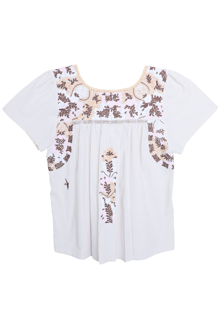 Liliana Gingham Café y Rosa