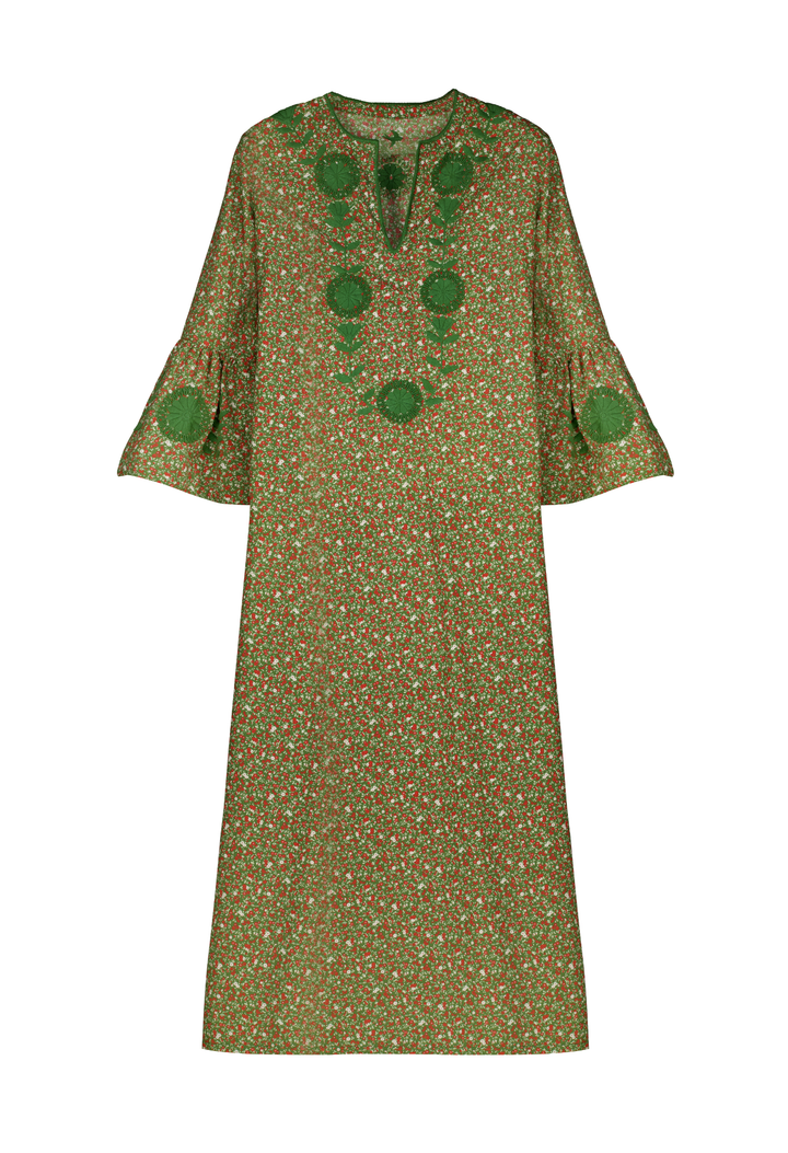 Leona Green Floral Midi Dress