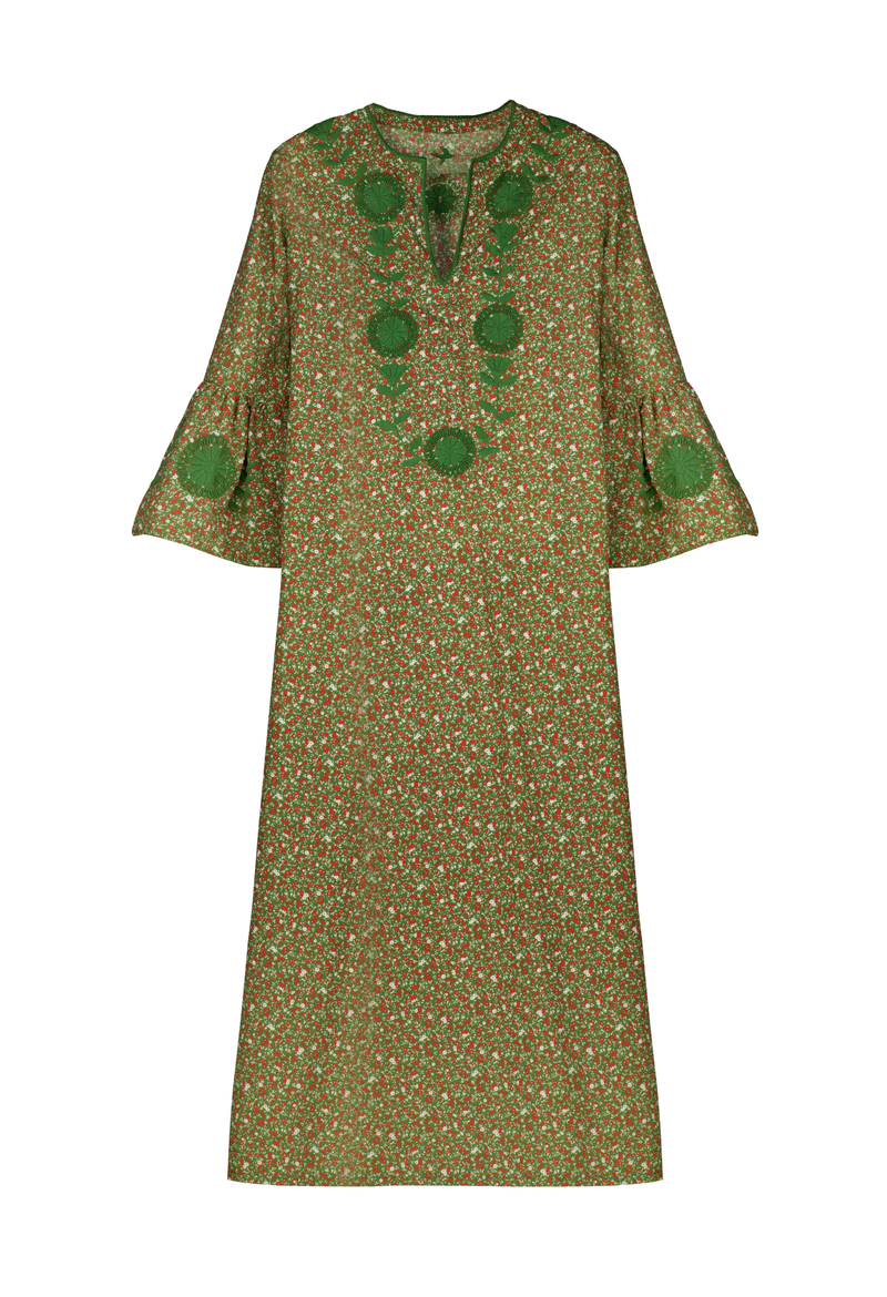 Leona Green Floral Midi Dress