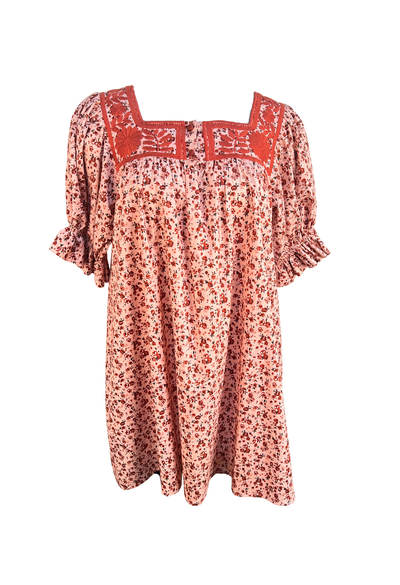 Maria Pink Floral Short Dress