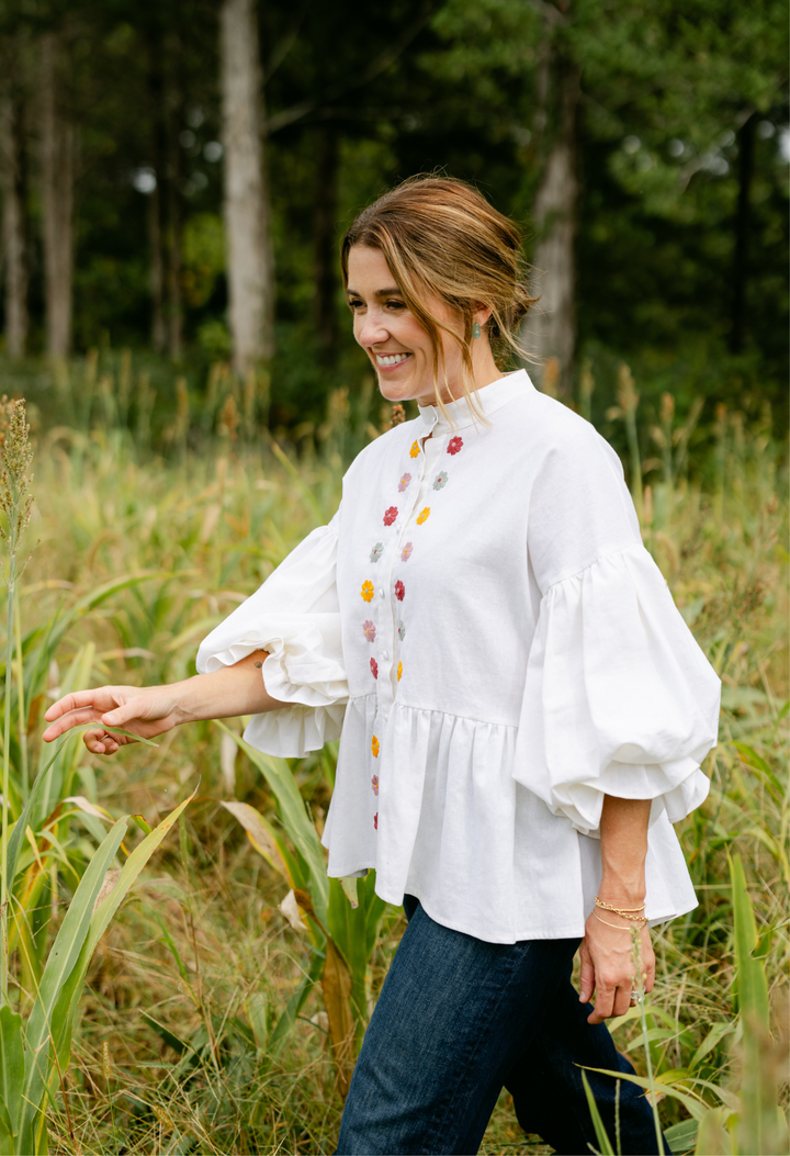 Francisca Blanca y Multicolor Blouse