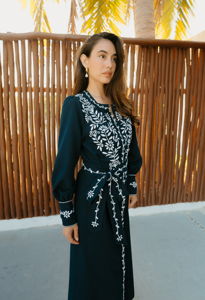 Martina Long Dress Dress Martina Navy and White Midi Dress Martina Navy and White Midi Dress