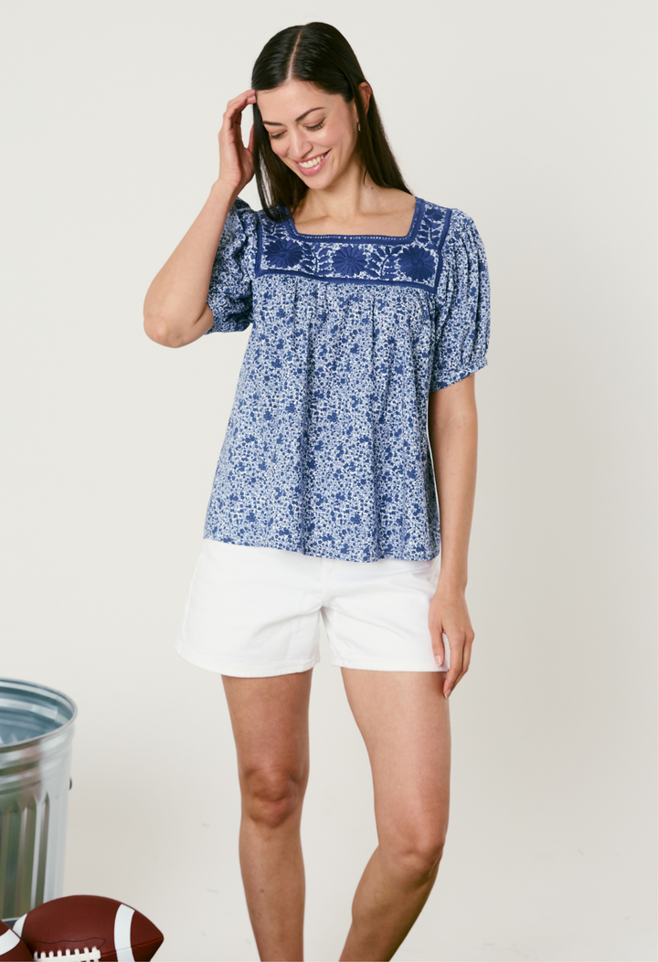 Maria Flores Azules Blouse